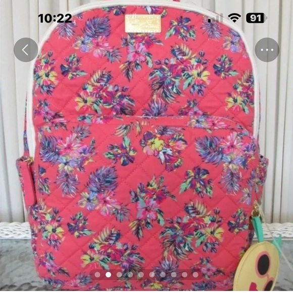 Betsey Johnson Pink Floral  Backpack - Picture 2 of 10
